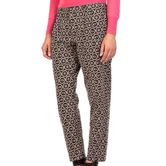 GORMAN Eyes To The Sun Black Embroidered Cotton High Waisted Office Pants - Picture 9 of 10